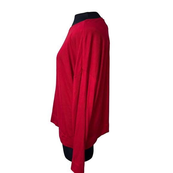 Lauren Ralph Lauren Red Long Sleeve Womens Top With Plaid RLL Logo Size XL - Picture 2 of 10